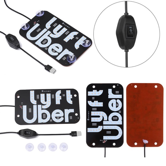 Uber white lyft pink led sign for sale taxi and rideshare - Picture 3 of 3